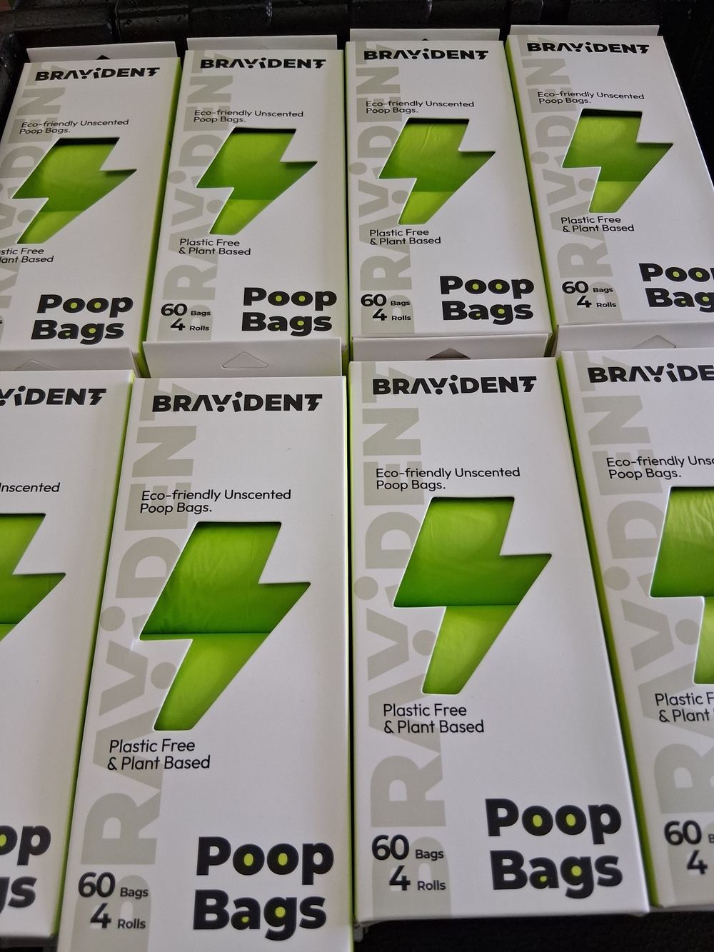 6 Boxes BRAYIDENT Eco-Friendly Unscented Poop/compost Bags - Green